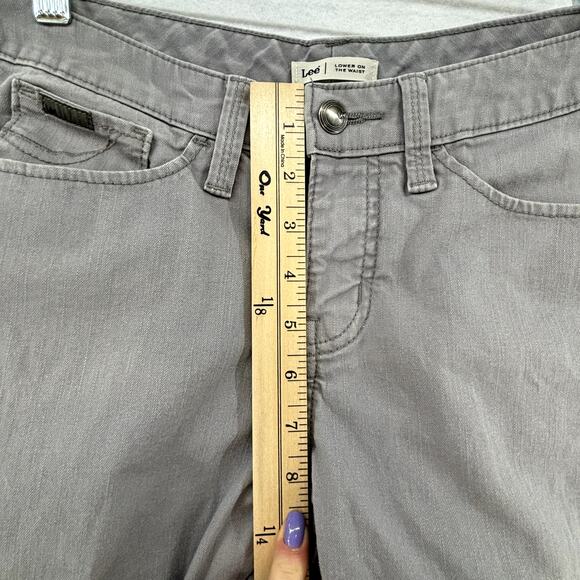 Lee Lower on the Waist Gray Capri Jean Pants Casual Retro Spring Women size 4 - Picture 7 of 10